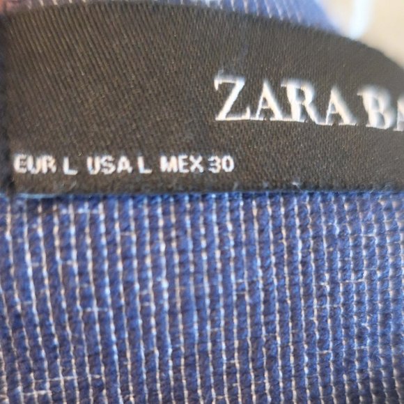 Womens Zara Basic Rustic Blue White Fringe Open Mid-Length Jacket L * - Picture 13 of 13